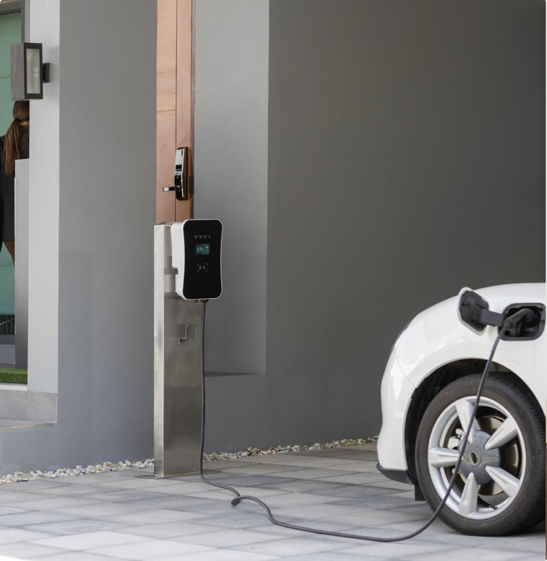 EV charger installation in a North Texas garage