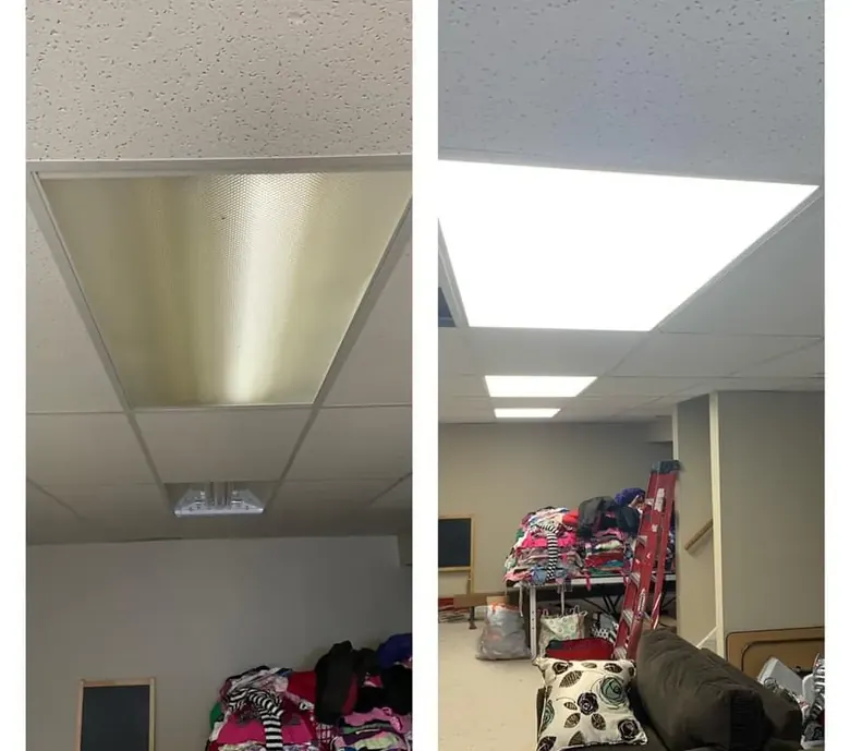 Electrician diagnosing flickering lights in a North Texas home